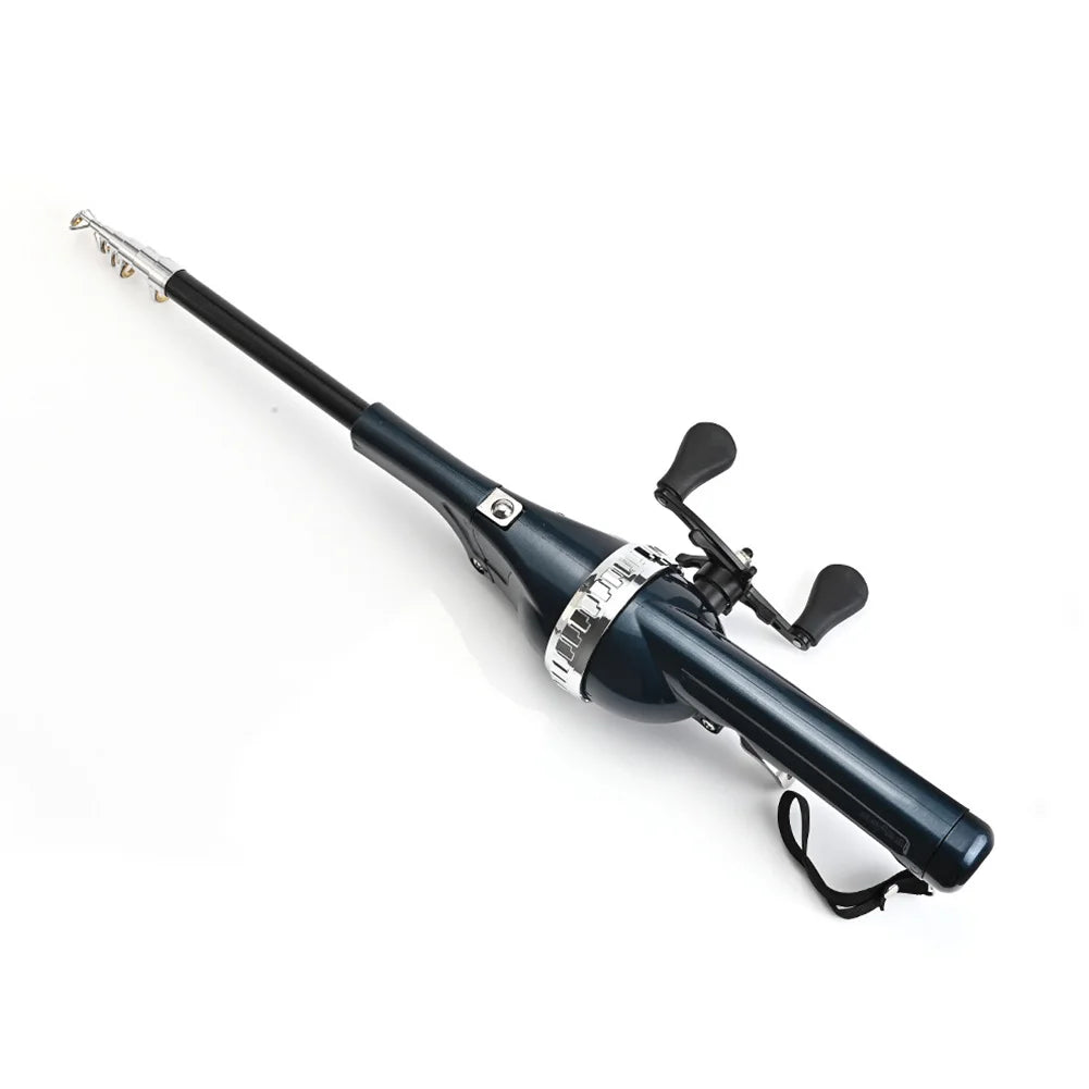 Portable Folding Fishing Pole with Reel Line Travel Rods Carbon Fiber Spinning Rod for Outdoor Fishing Gifts for Men