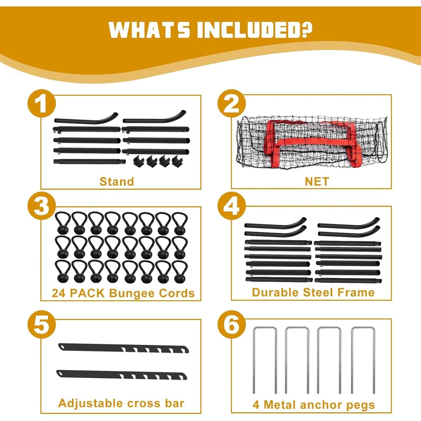 Adjustable 7x4ft Volleyball Net - Multi-Sport Rebounder for Lacrosse/Baseball/Soccer/Tennis, Backyard Hitting & Serving Practice