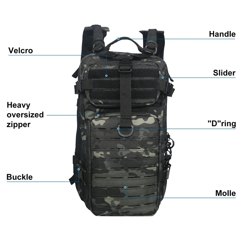 Nylon Military Tactical Backpack For Survival Hiking Camping Travel