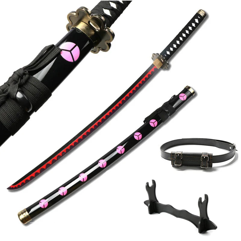 Roronoa Zoro Katana 104cm/41inCharacter Cosplay Sword with Sowrd Holder and Belt Trafalgar Law Red Sandai kitetsu Yubashiri