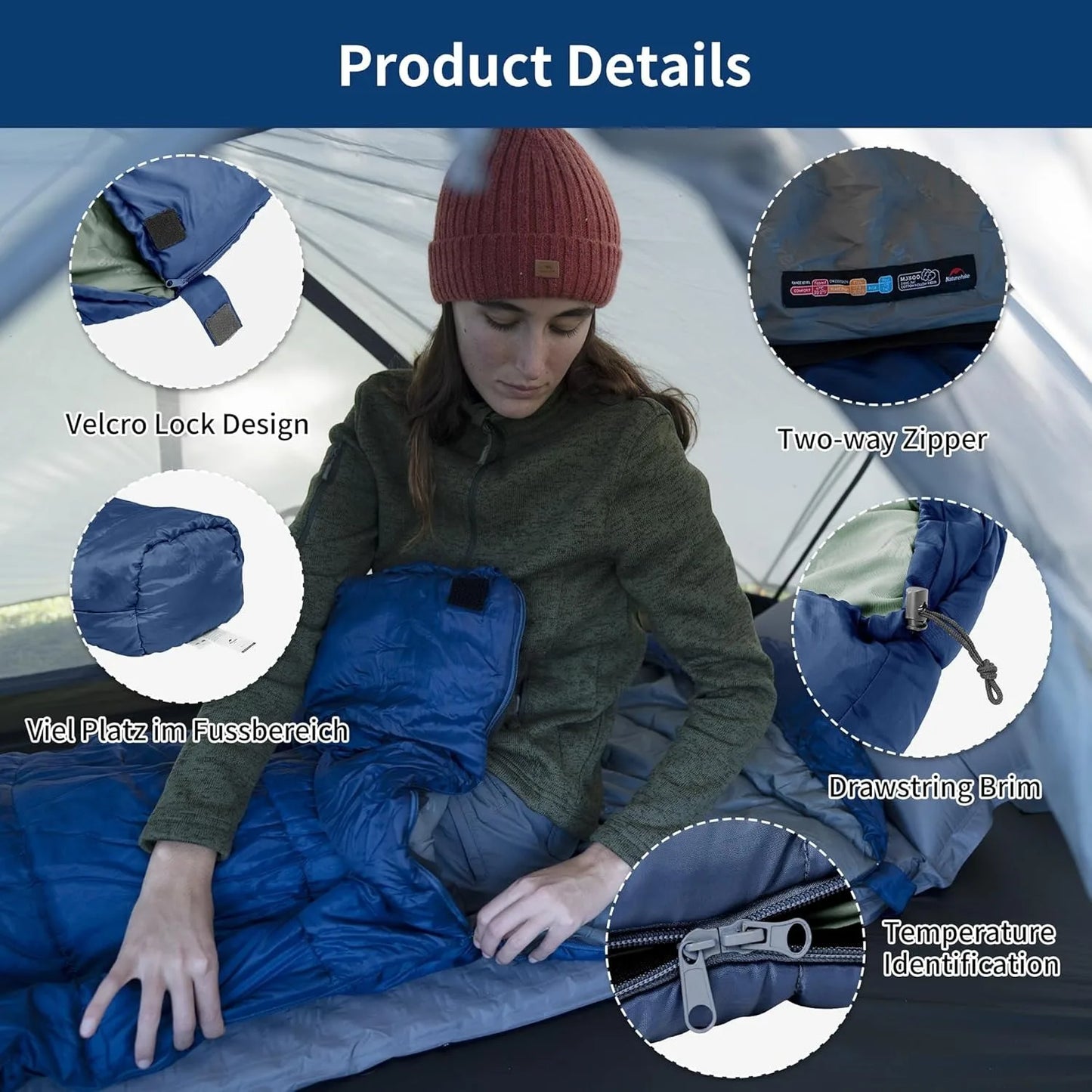 Naturehike Mummy Sleeping Bags MJ300/MJ600 Cotton Camping Adults Sleeping Bag Ultra Winter Warm Mummy Sleeping Bag Indoor