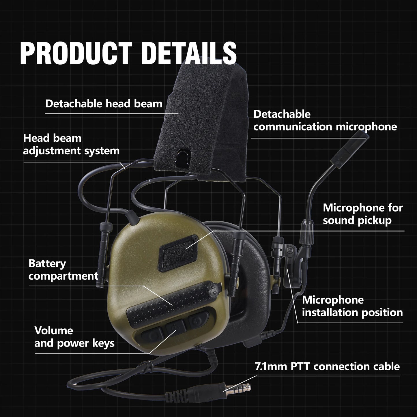 ARM NEXT F10 Tactical Electronic Shooting Earmuffs For Hearing Protection