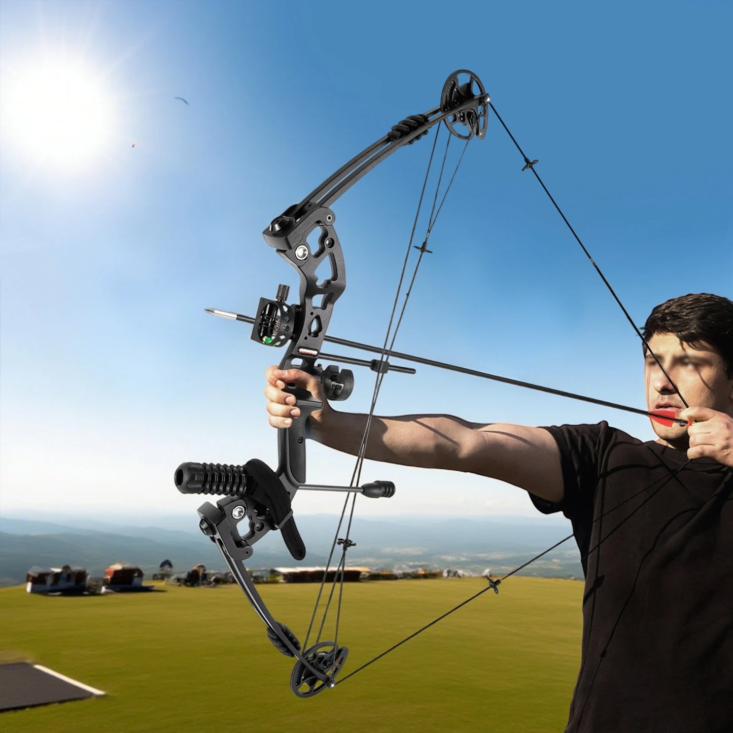 Pro Compound Right Hand Bow Kit Archery Set With Arrows