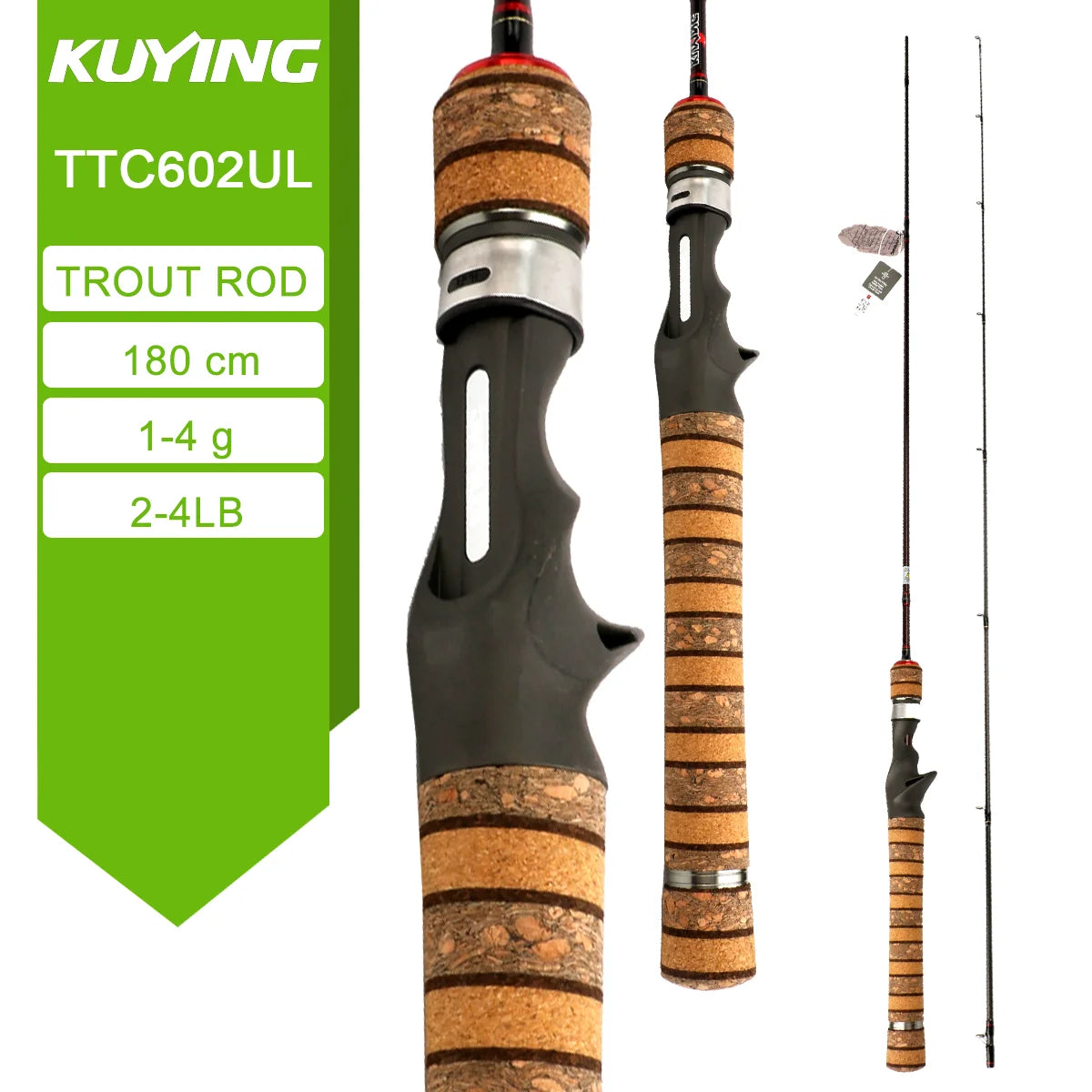 Kuying Fishing Rod Fuji Carbon Spinning Casting 2-10g