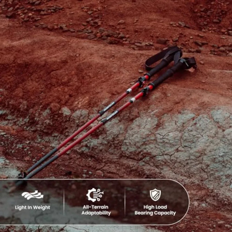 Ultralight Carbon Fiber Trekking Poles 198g Adjustable Folding Hiking Poles for Backpacking 110130cm Thru-Hiking Trail Running