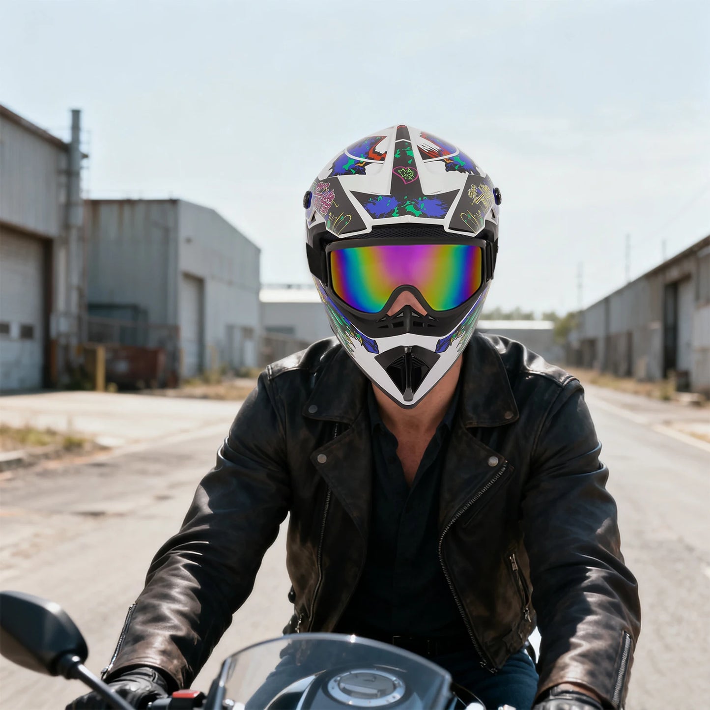 Helmet Set, Helmet Set with Goggles and Gloves, Motorcycle Off-Road Helmet Set