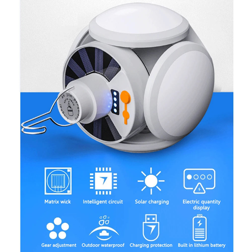 Electric Solar USB LED Lantern 5 Modes 500LM Tent Light