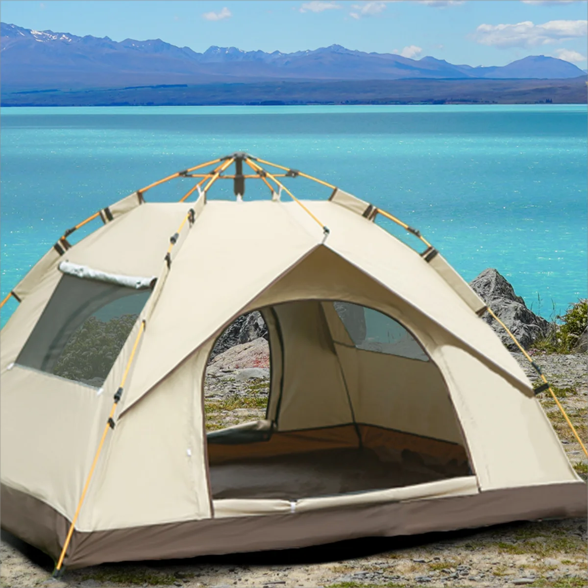 Pakicetus Outdoor Sunshade Camping Tent With Two Doors And Windows
