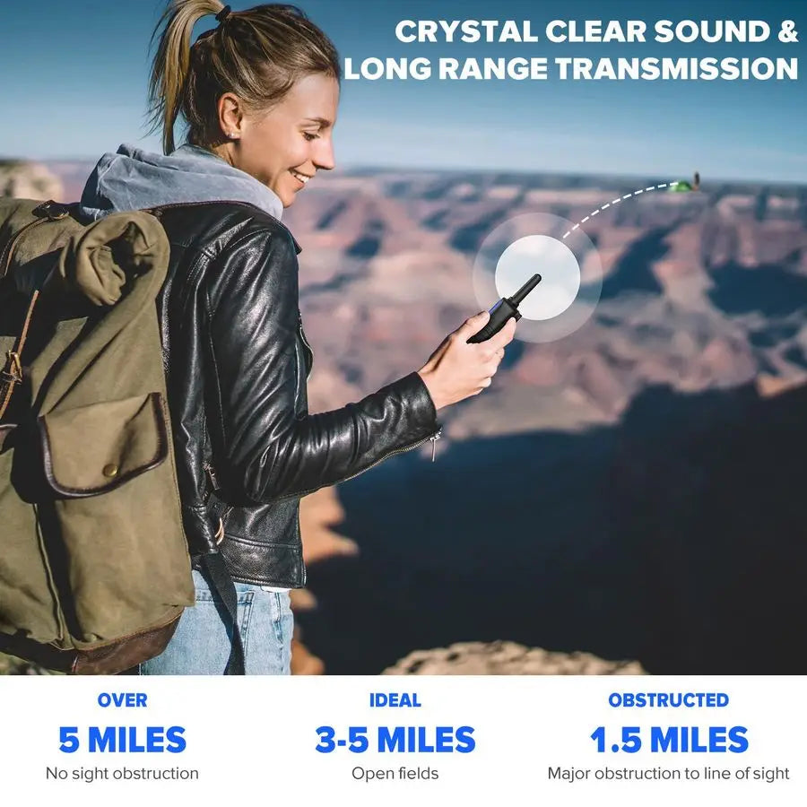 Walkie Talkies for Adults Long RangeRechargeable 4 Pack 2 Way Radios, Hiking Accessories Camping Gear Xmas Birthday Gift for Kid