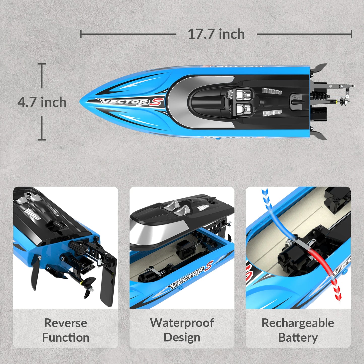 EXHOBBY Vector SR48 RC Boat 2.4GHz Brushless High Speed