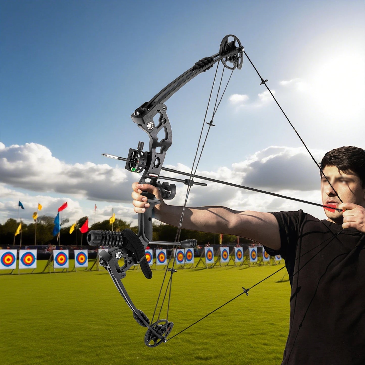 Pro Compound Right Hand Bow Kit Archery Set With Arrows