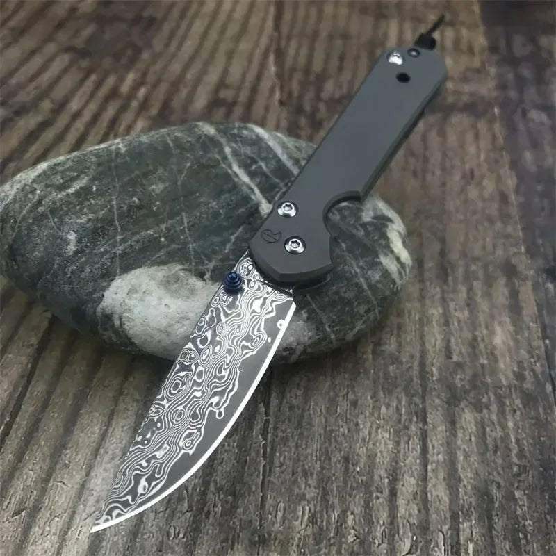 DIY Supplies Woodworking Folding Pocket Knife Damascus Blade Titanium Handle