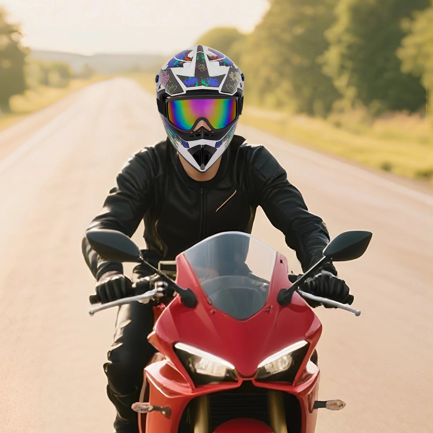 Well Vented Unisex Motocross Helmet DOT Certified For Off Road Riding