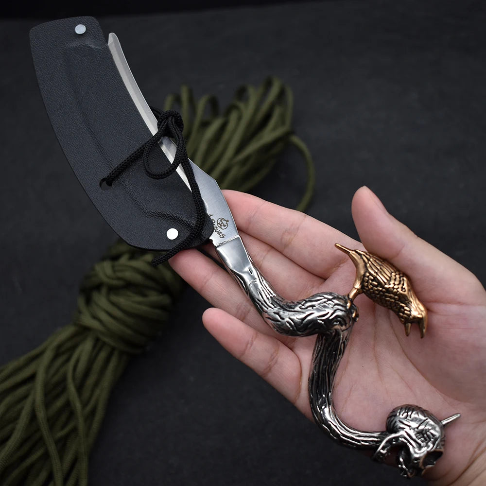 BlackDragonDIY Razor D2 Handmade Survival Knife With 316 Stainless Handle