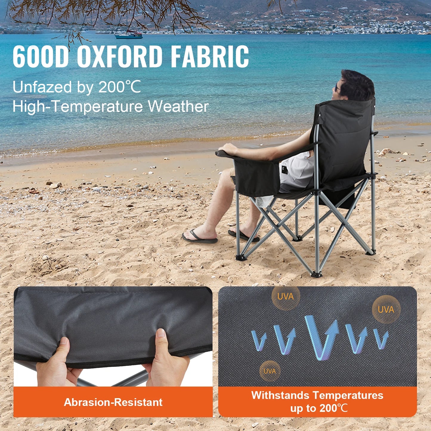 VEVOR Outdoor Folding Chair For Adults With Lumbar Support