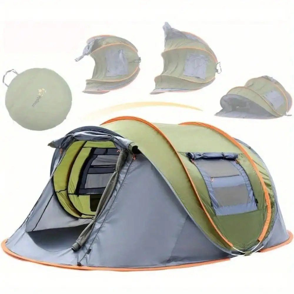 Building 4 Person Pop Up Camping Tent With Two Doors UPF50 Waterproof