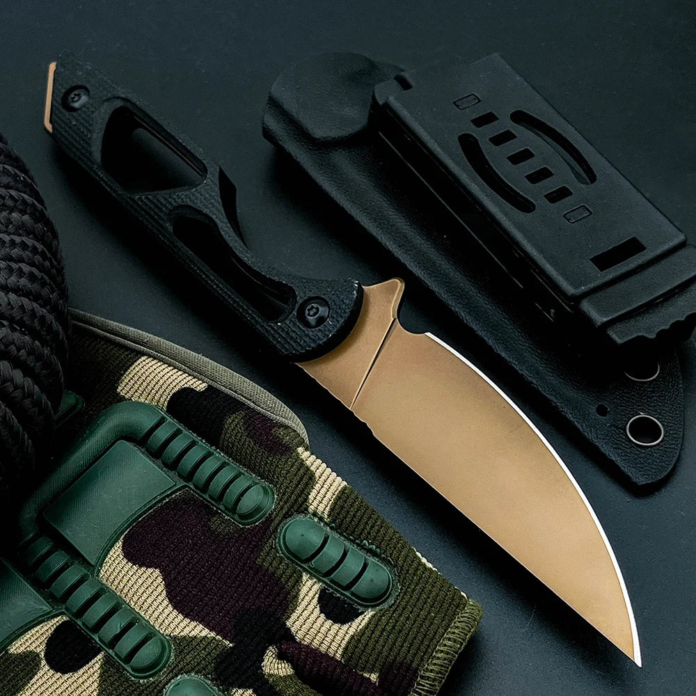 DIY Supplies Tactical Survival Rescue EDC Knife With G10 Handle