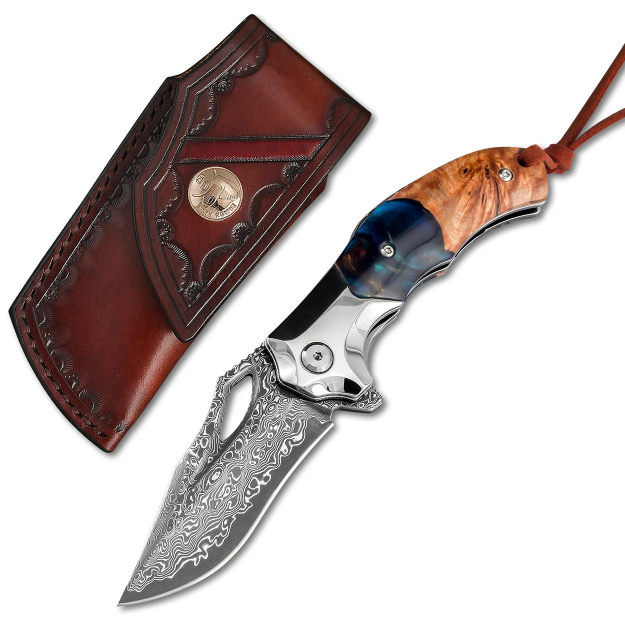 FORESAIL Handmade folding Knife Japan VG 10 Damascus Steel Pocket Knife Field Survival Outdoor Camping Fishing EDC Tool Knife