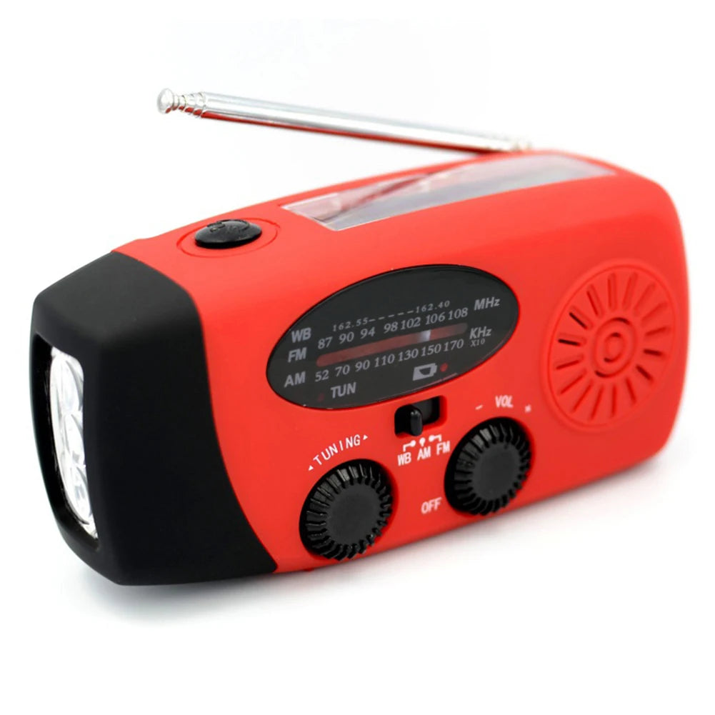 10000mAh Outdoor Solar Radio with Speaker Solar/Hand Crank Charging W/ Flashlight SOS Alarm Headphone Jack for Outdoor Camping