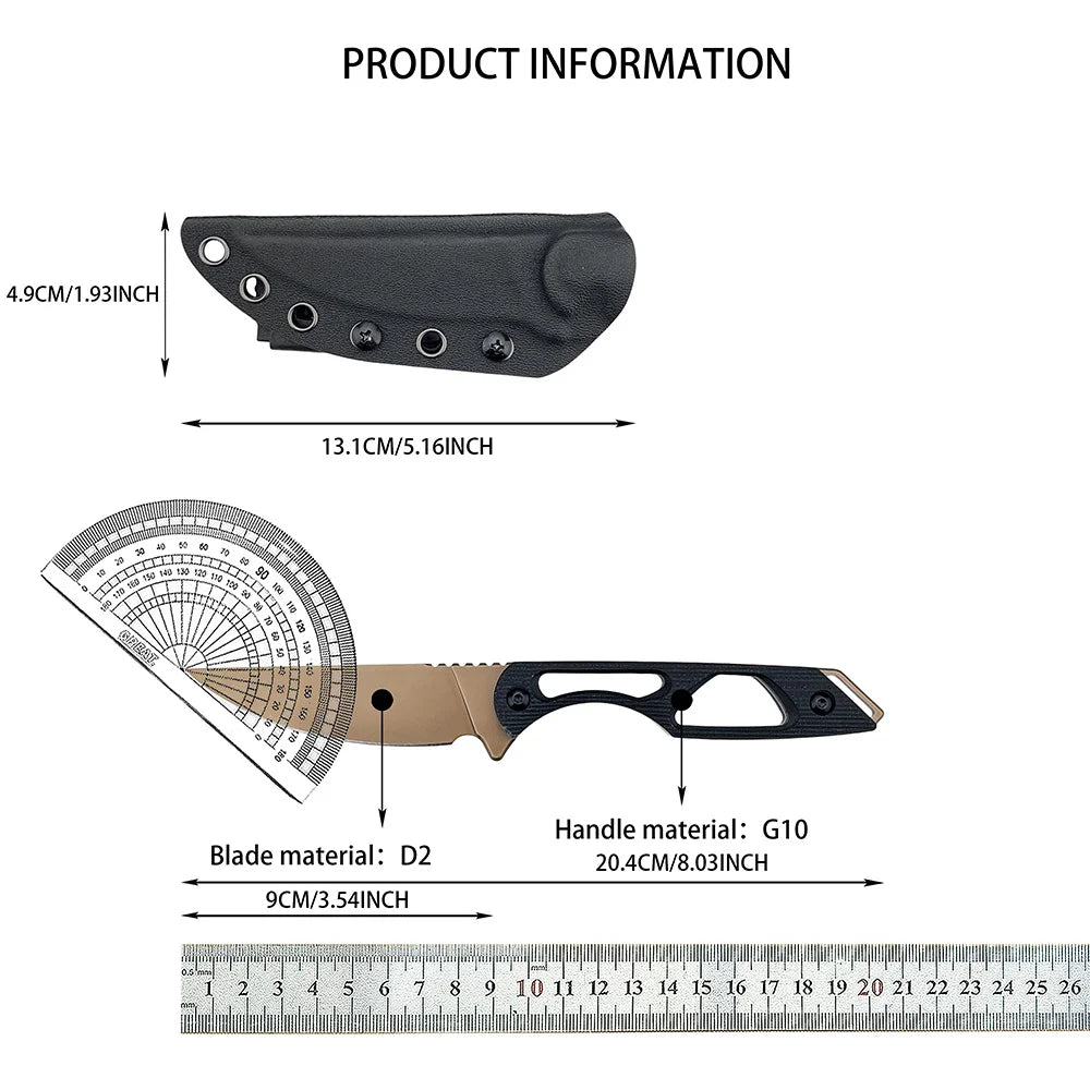 DIY Supplies Tactical Survival Rescue EDC Knife With G10 Handle