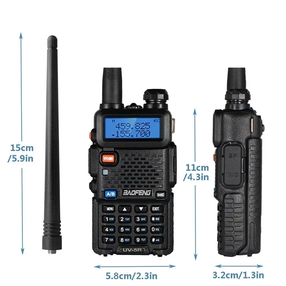 4Pcs Baofeng UV-5R 5W Tri-Power Walkie Talkie High Power Dual Band Long Range Portable Handheld UV 5R Radio