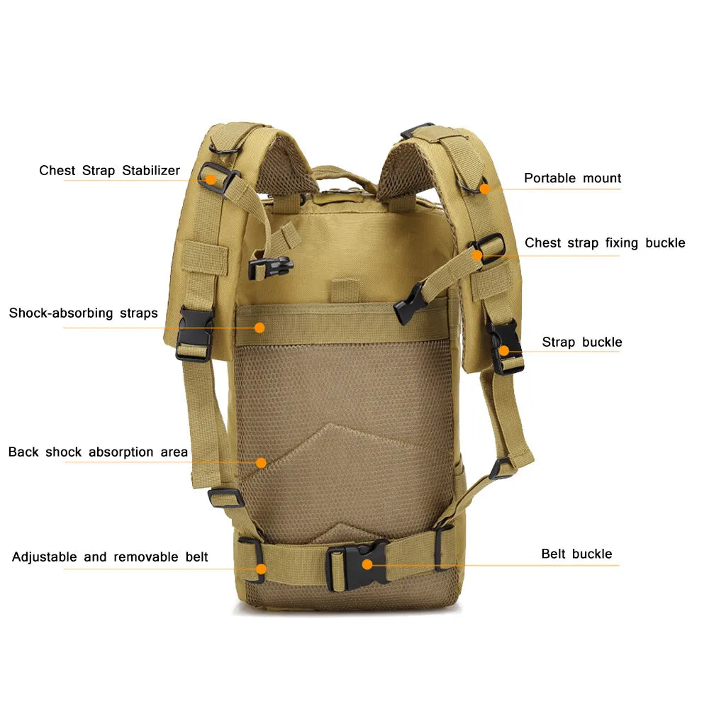 Military Tactical Backpack Molle Rucksack Bug Out Bag For Survival