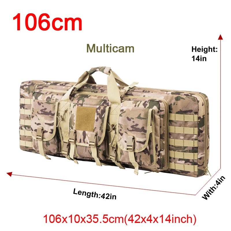 LQARMY Tactical Double Rifle Case With MOLLE Gun Bag