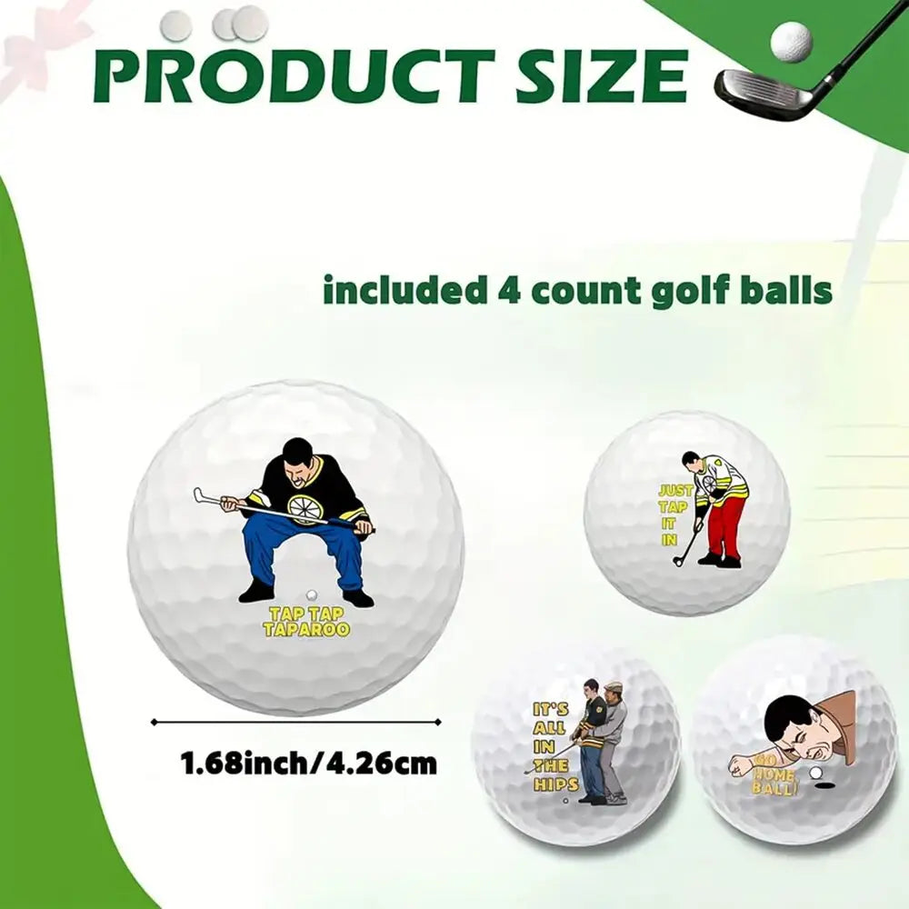 Hign-concerned Funny Golf Balls Gift Set 4 Count Pack