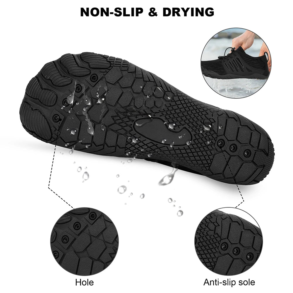 Unisex Water Shoes Lightweight Aqua Shoes Non Slip Barefoot Beach Shoes Quick Drying Casual Swimming Shoes for Water Sports
