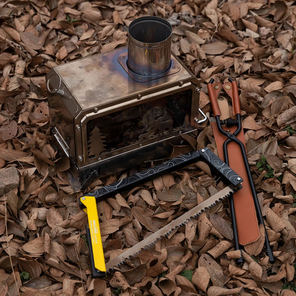 Folding Camping Saw With Storage Bag Aluminum Alloy Hand Saw