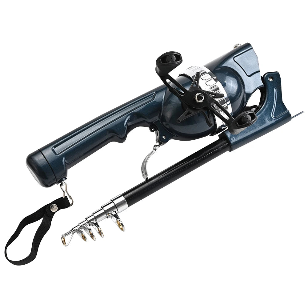 Portable Folding Fishing Pole with Reel Line Travel Rods Carbon Fiber Spinning Rod for Outdoor Fishing Gifts for Men