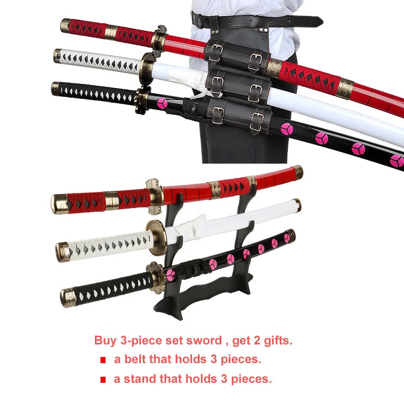 Roronoa Zoro Katana 104cm/41inCharacter Cosplay Sword with Sowrd Holder and Belt Trafalgar Law Red Sandai kitetsu Yubashiri