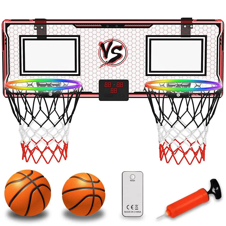 Basketball Hoop for Kids Over The Door Indoor Hoop with Electronic Scoreboard amp 3 Mini Balls, Birthday Gift for Boys Girls Age