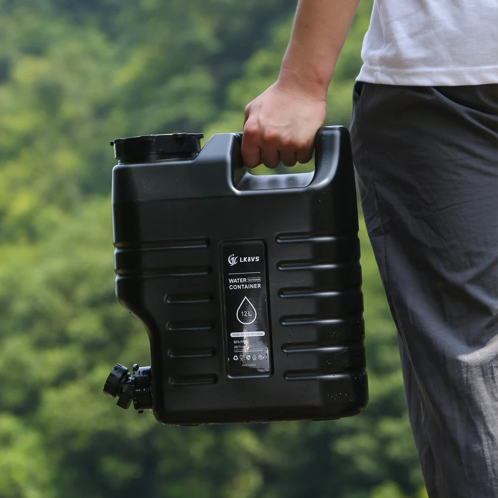 APWIKOGERElectric Camping Water Bucket Cover With Faucet Lid For Hiking