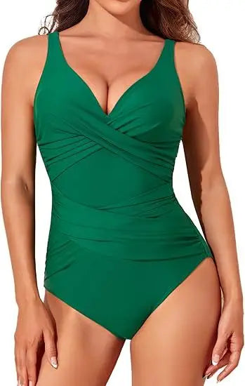 Yozihis Patchwork One Piece Swimsuit For Women Monokini Bodysuit