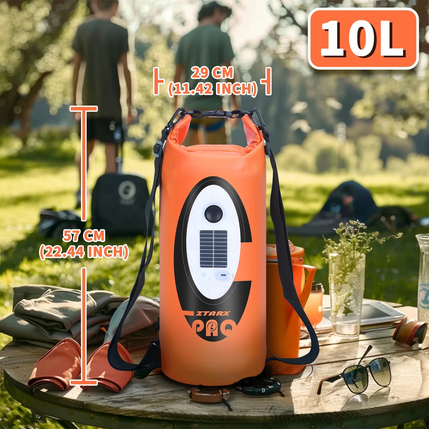 SELORSS Solar Battery Powered Waterproof Hiking Backpack With Bluetooth Speaker