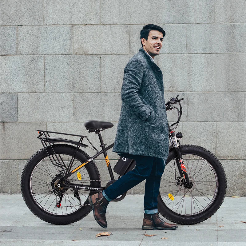 QNQ Q26 Electric Bicycle 1500W Motor 48V15AH Lithium Battery Electric Bike 26 Inch Fat Tire Snow E-bike