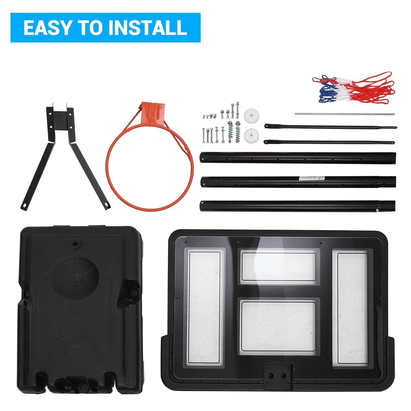 HiMIS Portable Adjustable Outdoor Basketball Hoop System For Backyard
