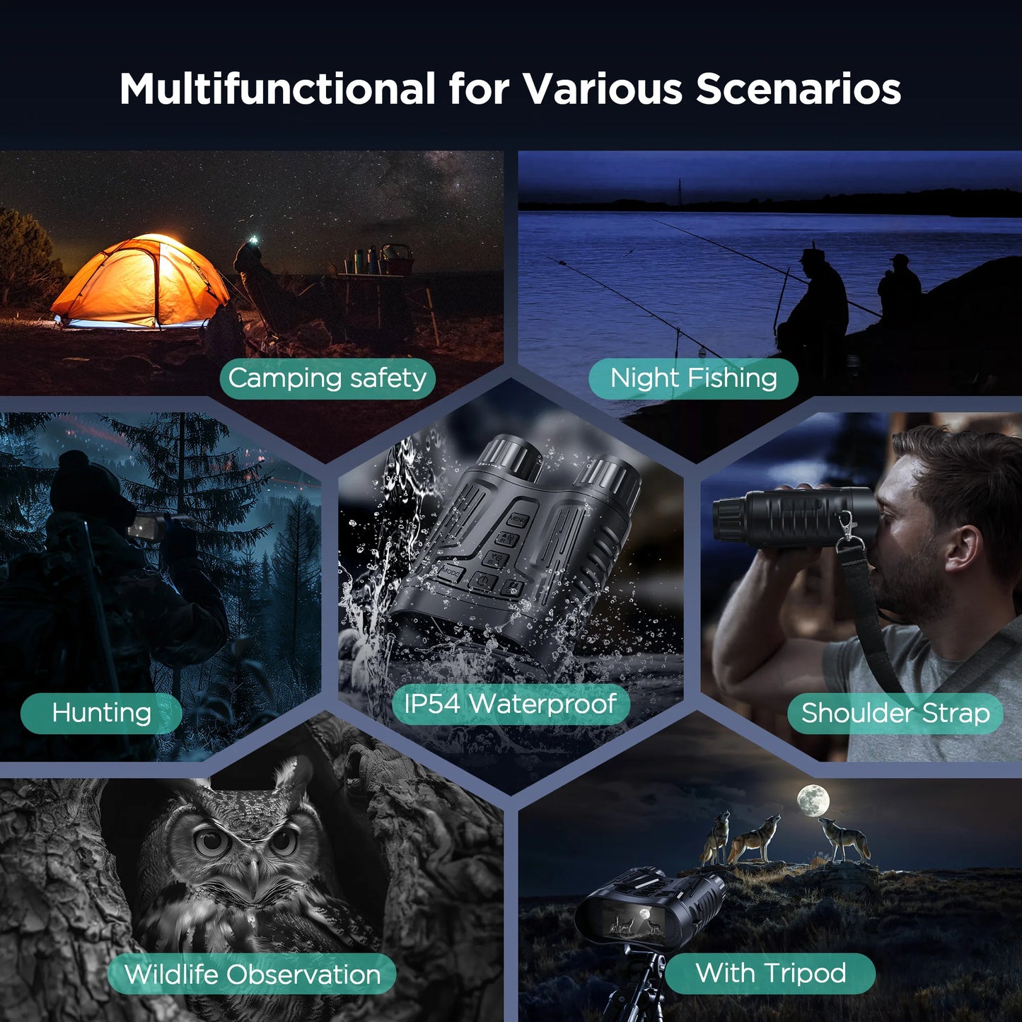 DIYIMI Night Vision Binoculars 8x Digital Zoom IR Video Recording