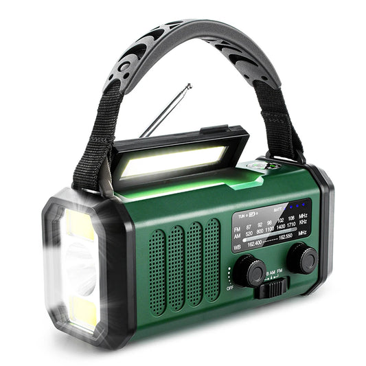 Solar Powered Emergency Power Supply SOS Alarm Type-C Charging Emergency Power Bank with LED Flashlight Reading Lamp for Outdoor