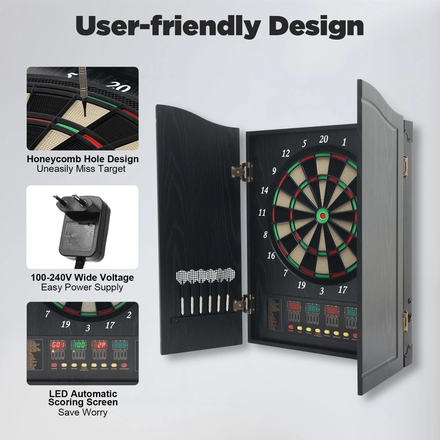 Electronic Dart Disc With Auto Scoring And LED Displays