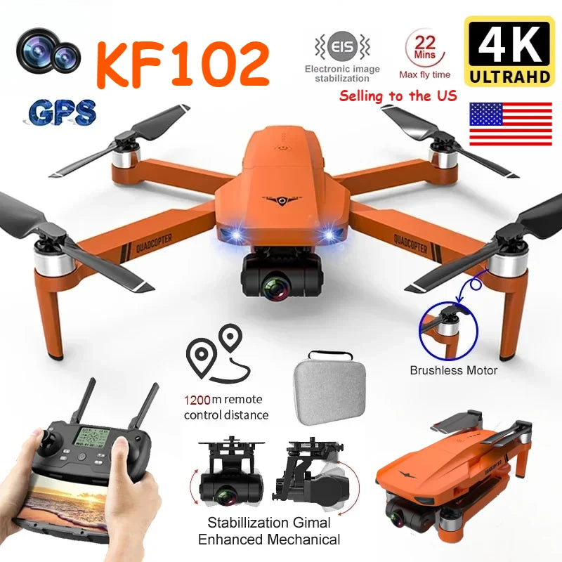 QJ KF102 4K GPS Foldable Drone With Dual Camera Gimbal