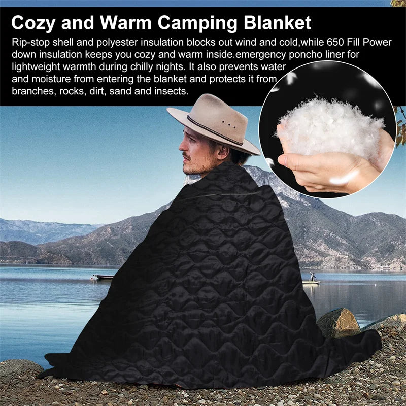 LQARMY Tactical Poncho Liner Woobie Quilted Blanket for Camping
