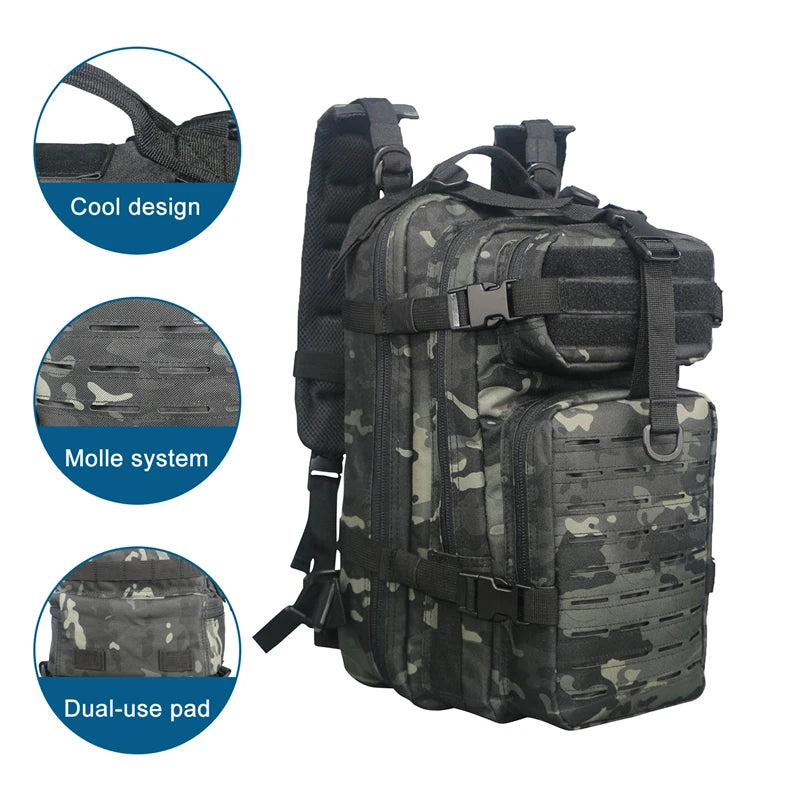 Nylon Military Tactical Backpack For Survival Hiking Camping Travel