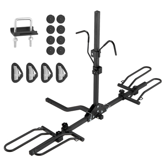 VEVOR Hitch Mount Bike Rack 2-Bike Platform Style 80 LBS Max Capacity for 1.25-/2-inch Receiver Bike Carrier for Car