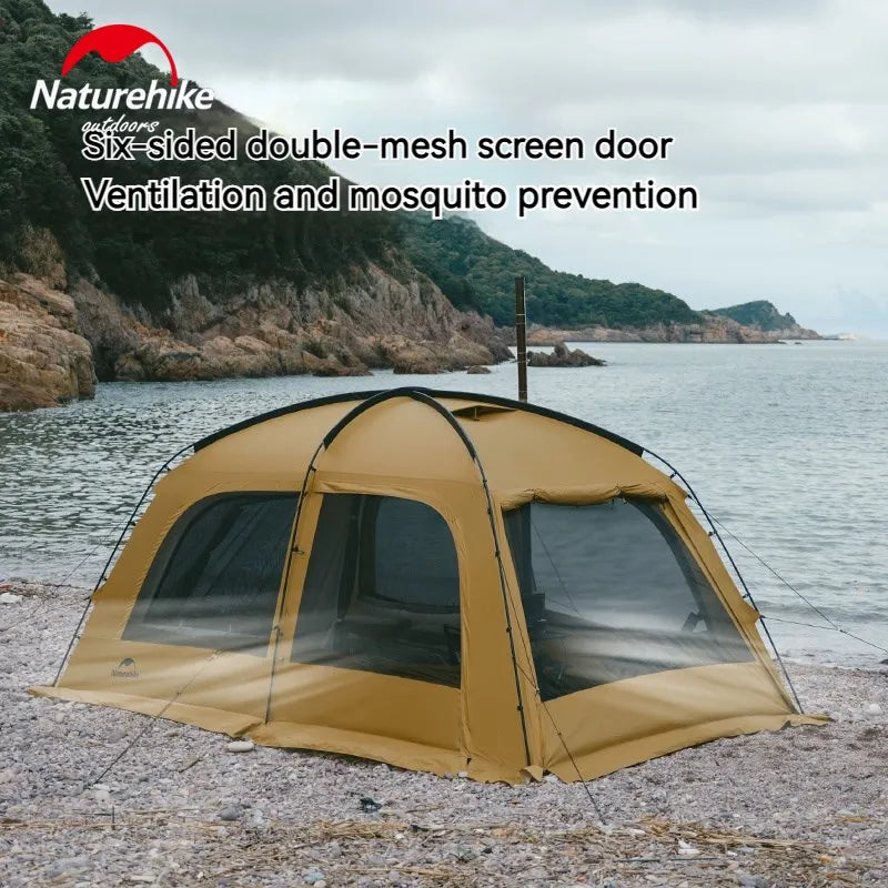 Naturehike Dunes 10.9 Camping Tent 6 People 4 Seasons Dome Extended Canopy Outdoor Waterproof Large Space Tent With Chimney Hole