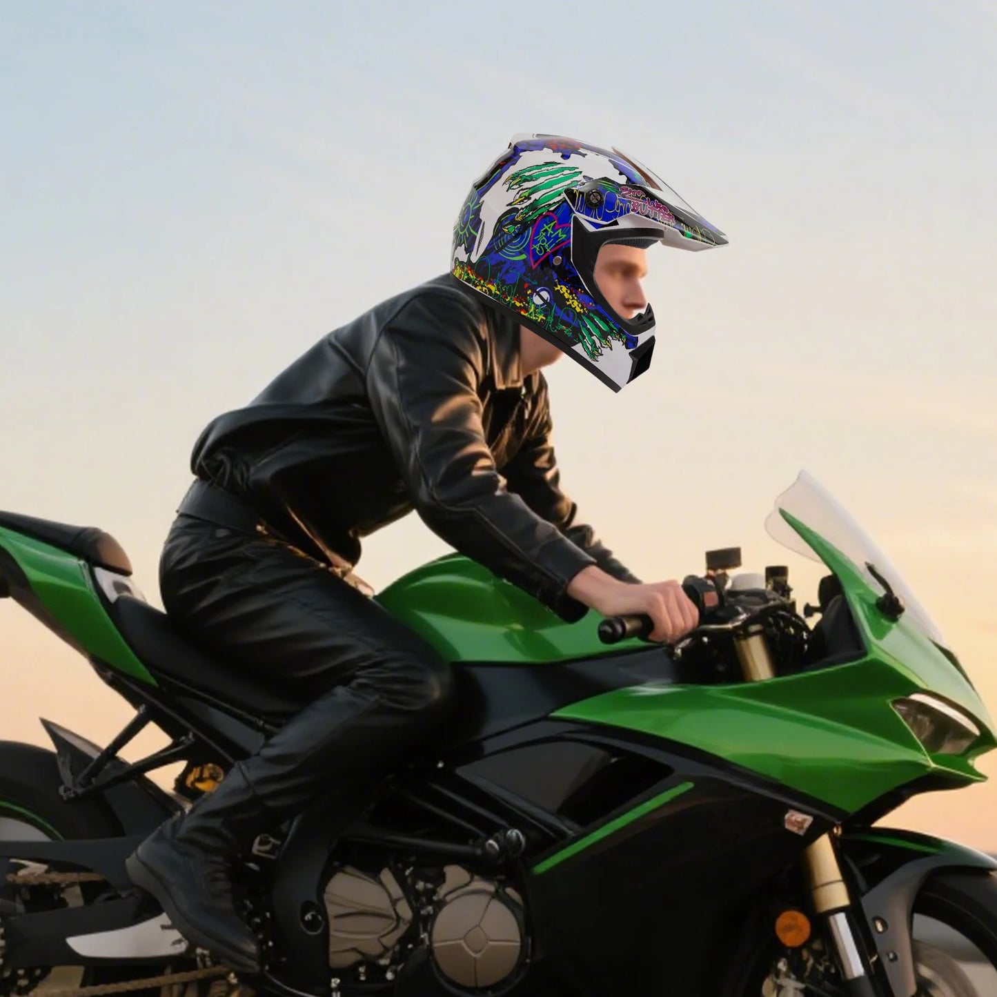 Well Vented Unisex Motocross Helmet DOT Certified For Off Road Riding