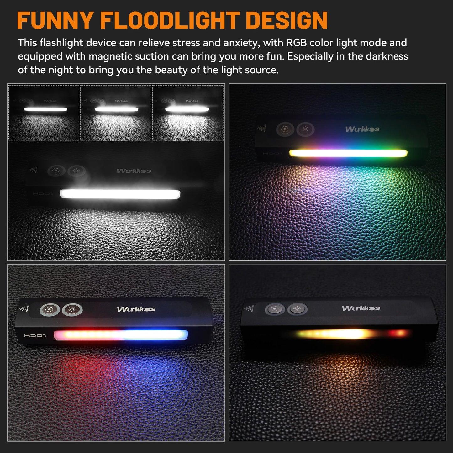 Wurkkos HD01 1200 Lumen Rechargeable Flashlight With RGB