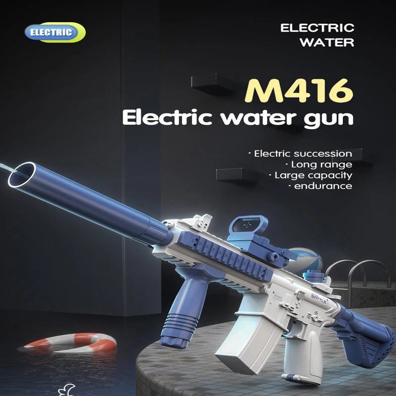 CONUSEA M416 Electric Water Gun Pistol Long Range Pool Toy