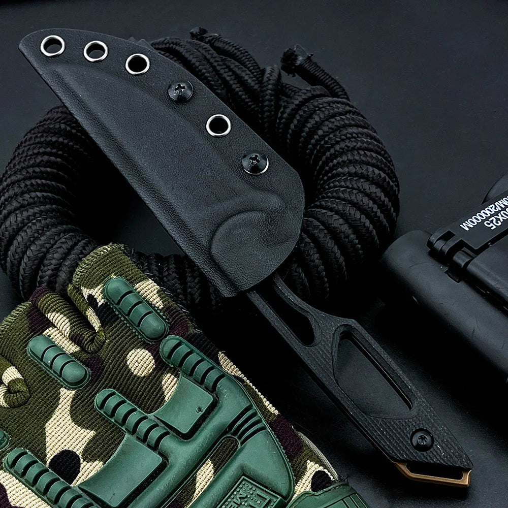 DIY Supplies Tactical Survival Rescue EDC Knife With G10 Handle